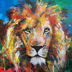 Title "LION" contemporary paint 第4張的照片