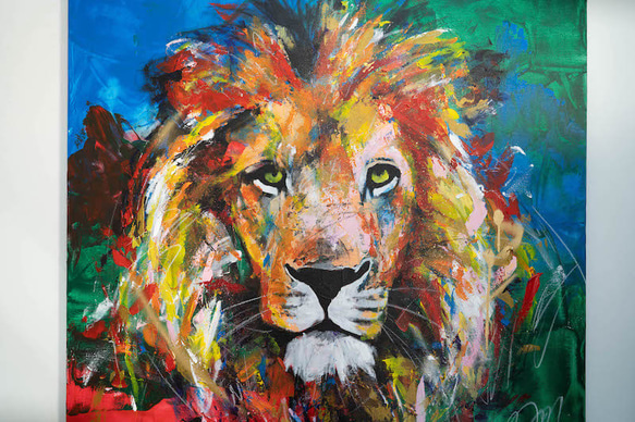 Title "LION" contemporary paint 第4張的照片