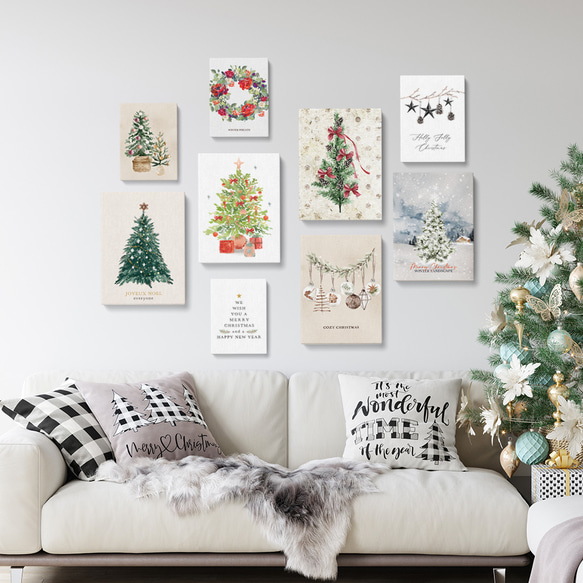 クリスマスツリーのキャンバス　/ i1058 / 冬景色　オーナメント　人気のクリスマスツリー 11枚目の画像
