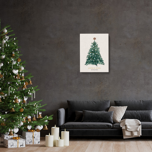 クリスマスツリーのキャンバス　/ i1058 / 冬景色　オーナメント　人気のクリスマスツリー 5枚目の画像