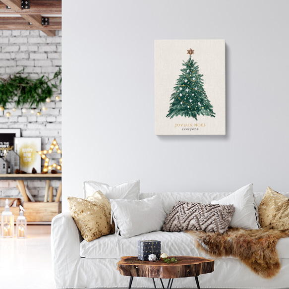 クリスマスツリーのキャンバス　/ i1058 / 冬景色　オーナメント　人気のクリスマスツリー 3枚目の画像