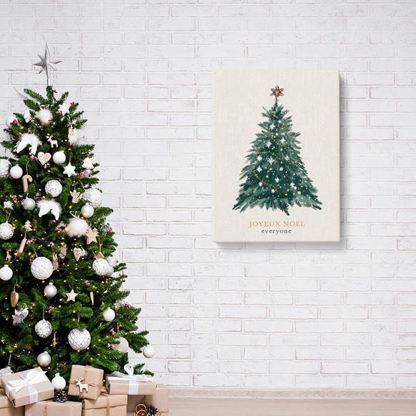 クリスマスツリーのキャンバス　/ i1058 / 冬景色　オーナメント　人気のクリスマスツリー 7枚目の画像