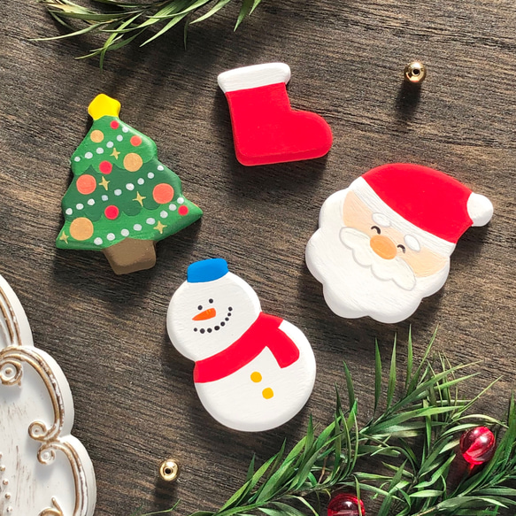 受注制作☆クリスマス4点セット マグネット マグネット Curumo 通販 