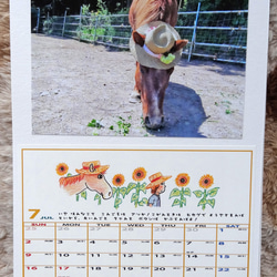 2023 長崎の対州馬ひん太/カレンダー/ハンドクラフト/卓上カレンダー/A５サイズ 2枚目の画像