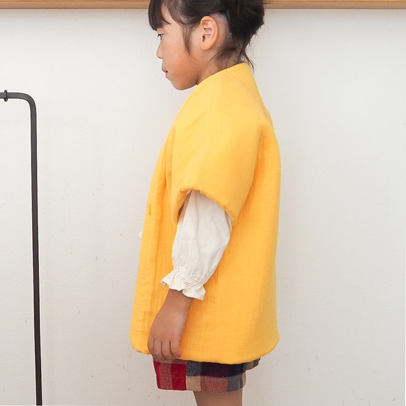 【一点限定】手縫い仕立ての子どもはんてん(チョコレート) 13枚目の画像