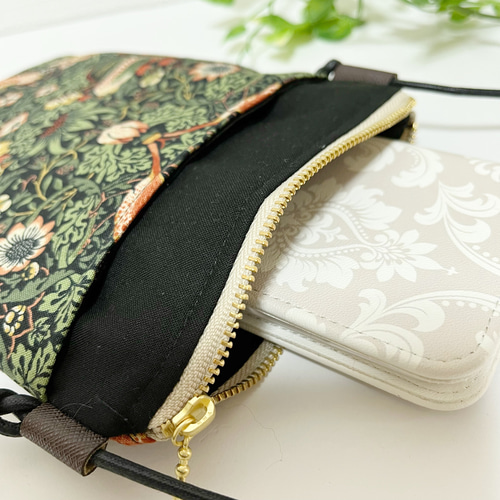 ウィリアムモリス いちご泥棒 スマホショルダー スマホポシェット