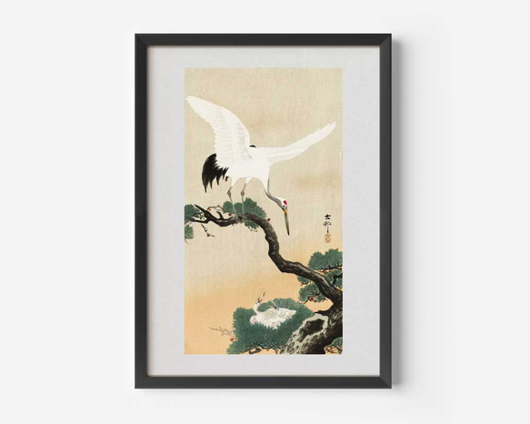 昭和レトロ 上村松篁 丹頂 右 鶴 冬景色 複製画 ポスター 日本画 絵画 美術 昭和レトロ 上村松篁 丹頂 右 鶴 冬景色 複製画 ポスター 日本画