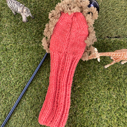 毛糸で編んだゴルフヘッドカバー（ほろ酔いライオン丸） 3枚目の画像