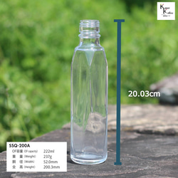 キャップ付 ハーバリウム ボトル 瓶「クォーツ200 ssq-200」ガラス瓶 透明瓶 花材 ウエディング 2枚目の画像