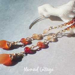 Autumn Sunset Ombre 耳環 Autumn Carnelian Gradation 耳環 第1張的照片