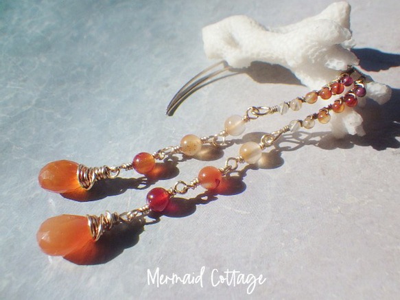 Autumn Sunset Ombre 耳環 Autumn Carnelian Gradation 耳環 第1張的照片