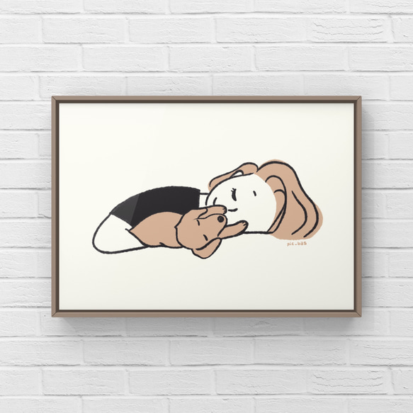 ミニチュアダックスフンド【肉球の匂い】A4ポスター　犬　ペット　イラスト　うちの子 1枚目の画像