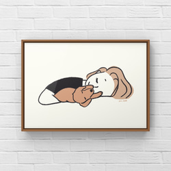 ミニチュアダックスフンド【肉球の匂い】A4ポスター　犬　ペット　イラスト　うちの子 4枚目の画像