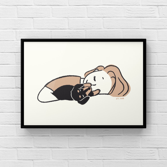 ミニチュアダックスフンド【肉球の匂い】A4ポスター　犬　ペット　イラスト　うちの子 2枚目の画像