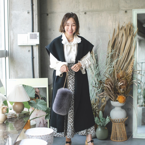 30％OFF】レオパード柄ジャガードスカート （ブラウン、ディープ  