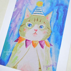 原画】紫陽花と仔猫 6月の宝石 2022.6.15 水彩画 no.137