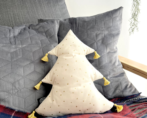 アクセントクッション-Christmas tree- WHITE クッション