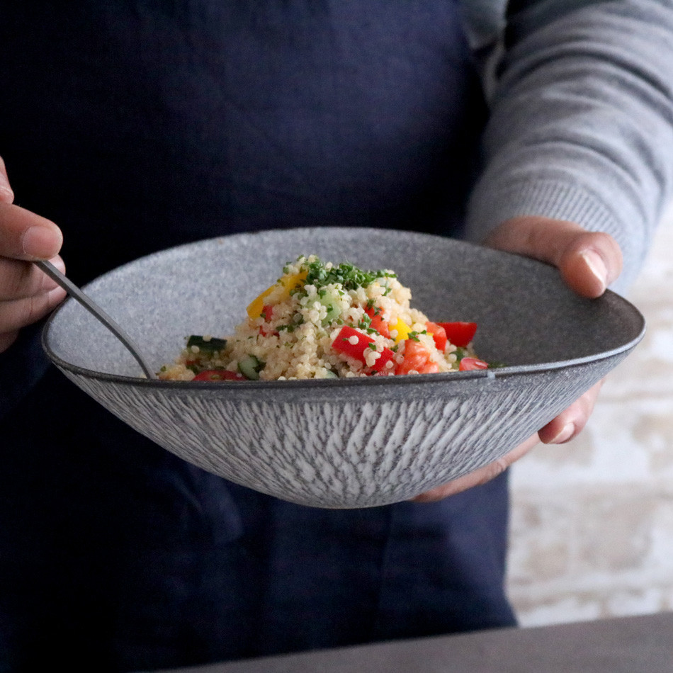 小石原焼 楕円鉢 白マット 飴釉 パスタ皿 シチュー皿 カレー皿 森山實山窯 森山寛二郎