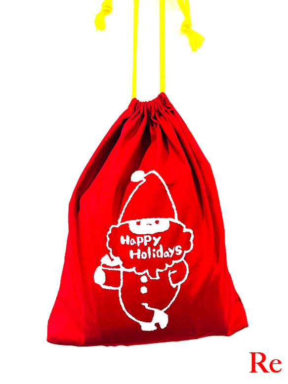 【クリスマスセール　3割引き】サンタの巾着袋　クリスマスプレゼント　ラッピングなどに 5枚目の画像