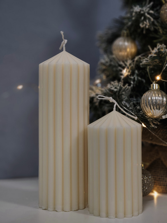 【Setでお得】 Circus Pillar Candle (2size Set)　~サーカス　ピラー　キャンドルセット 3枚目の画像