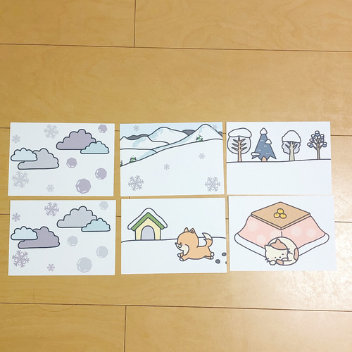 ペープサート ゆき 雪 ゆきやこんこ 雪やこんこ 童謡 保育 誕生会 冬の