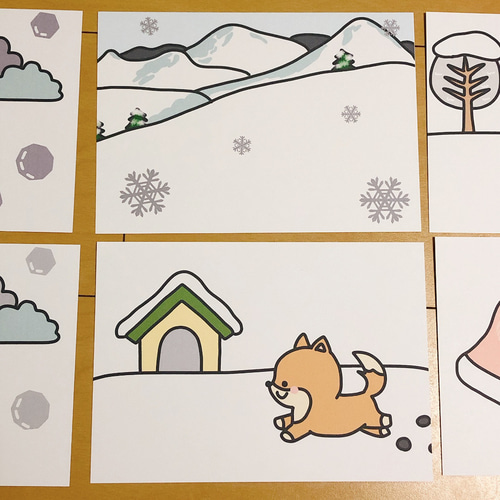 ペープサート ゆき 雪 ゆきやこんこ 雪やこんこ 童謡 保育 誕生会 冬の 
