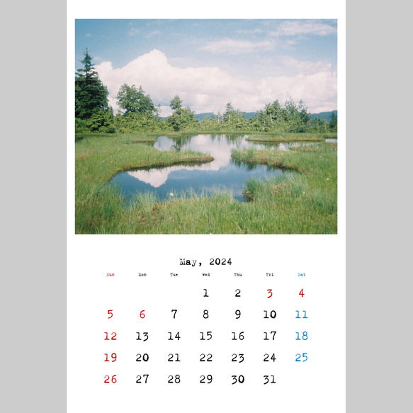 2024 山の壁掛けカレンダー 5枚目の画像