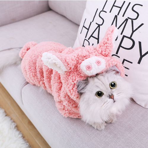 最大の割引 ペット服 猫服 ネコ 冬厚く暖かい かわいい 帽子付き コート 枕