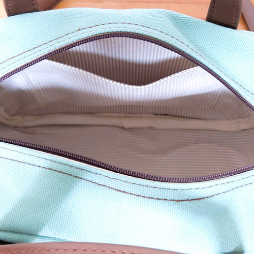 色の変更可能 チョコミントカラーの四角いショルダーバッグ ショルダー