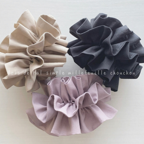 ミルフィーユシュシュ シュシュ chouchou フリルシュシュ シンプル  