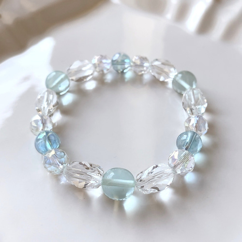 高波動アンダラクリスタルブレスレット♡アクアセレニティ 