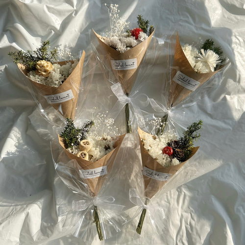 ドライフラワー クリスマス ミニブーケ リース 花束 ブーケ プレゼント