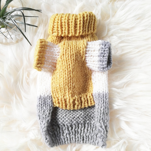 XS❤️202犬✫猫用手編みセーター ペット服・アクセサリー やっちゃん