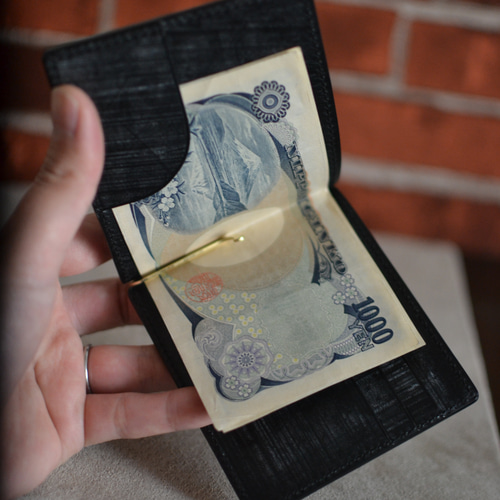 カーリー様オーダー品　ブライドルレザーマネークリップ ブライドルレザーのマネークリップ マネークリップ Mz leather