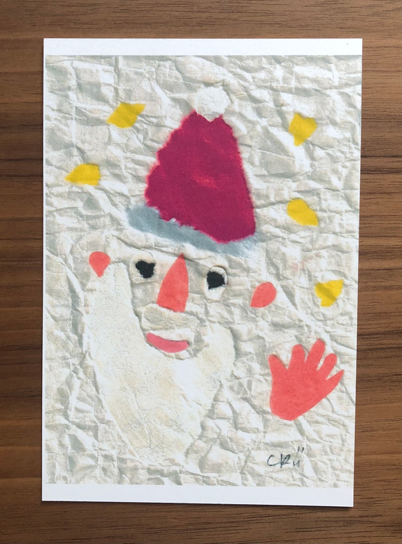 クリスマスポストカード４枚セット/サンタ、トナカイ、クリスマスツリー、リース（各1枚ずつ） 2枚目の画像