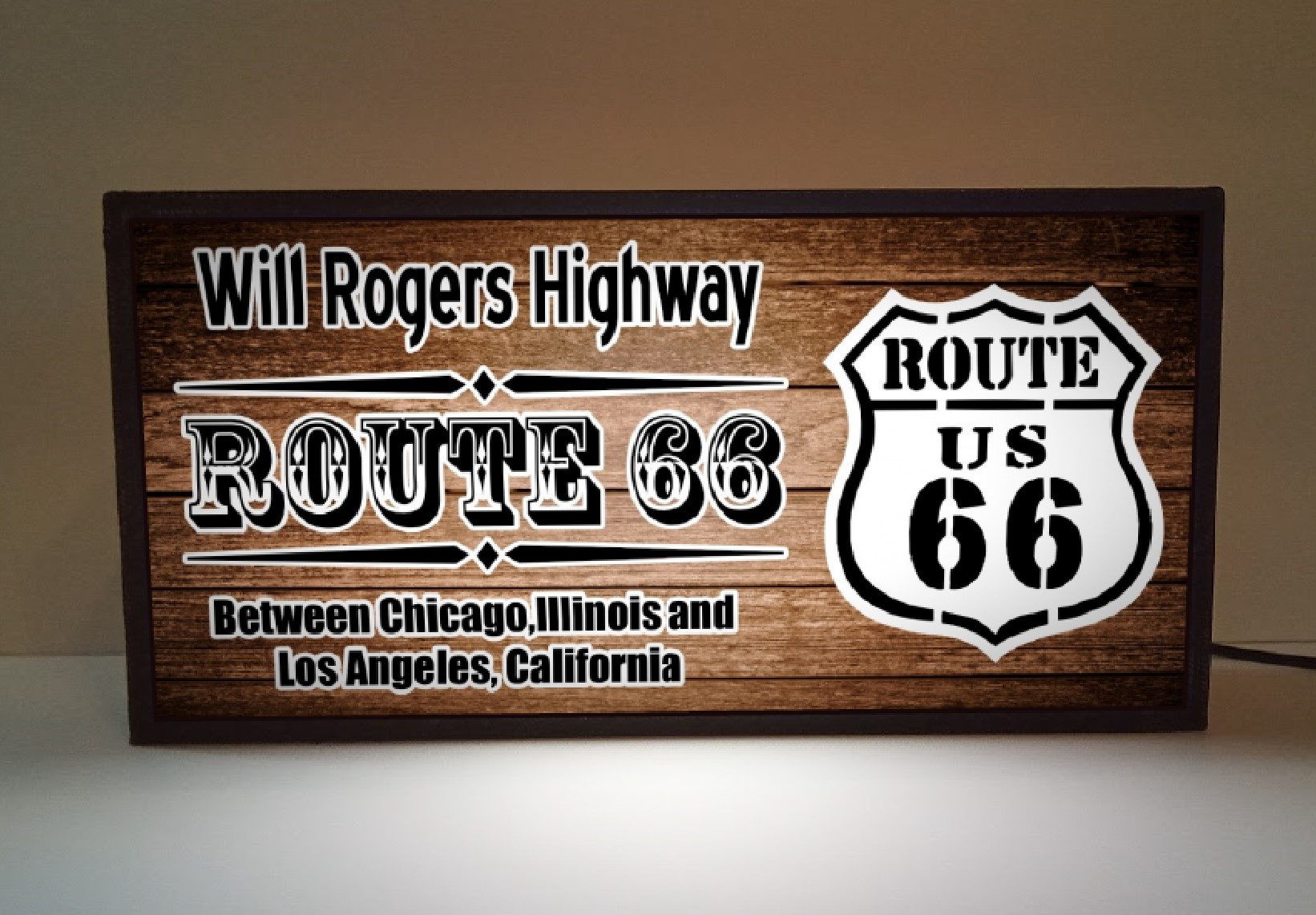 ルート66 ヒストリック カントリーロード 標識 アメリカン ミニチュア サイン ランプ 看板 置物 雑貨 ライトBOX