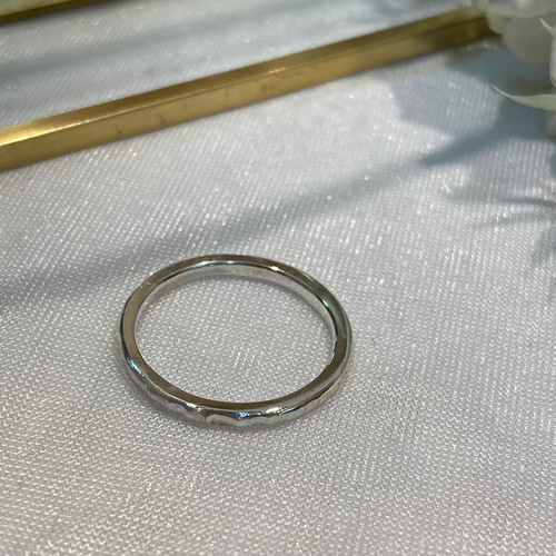 槌目リング(幅1.8mm ナロータイプ)silver950 指輪・リング Atelier