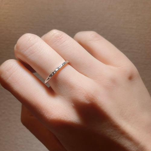 槌目リング(幅1.8mm ナロータイプ)silver950 指輪・リング