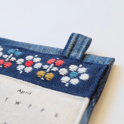 最後の1点！こぎん刺しのカレンダー2023☺︎お花畑【こぎん刺し☺︎刺繍】⌘受注製作⌘ 8枚目の画像