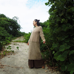 【お取り寄せ】asana ヘンプコットン ロングスカート121●草木染めカーキ 17枚目の画像