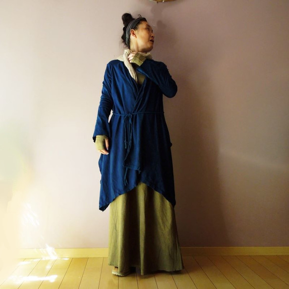 asana ヘンプコットン ロングスカート121●草木染めパープル 15枚目の画像