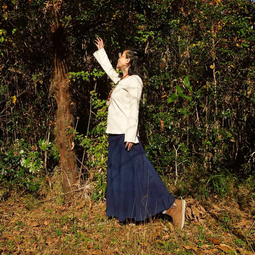 お取り寄せ】asana ヘンプコットン ロングスカート121○草木染め  