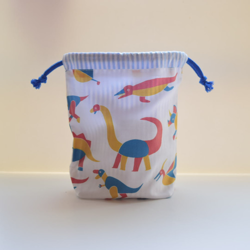 トイダイナソーブルー【コップ袋】給食袋 巾着袋 給食袋