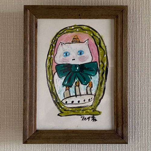 絵画。原画☆キャンバスF10【猫たちの豊かなシャンパンケーキパーティー】 絵画。原画☆キャンバスF10【猫たちの豊かなシャンパンケーキ