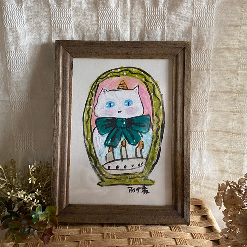smile puppy  ハンドメイドパステル画　絵画アート原画 rainbow garden ハンドメイドパステル画 絵画アート原画 絵画