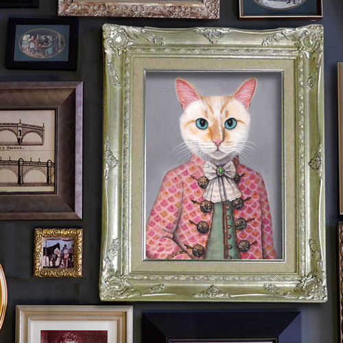 額縁有＊キャンバスにうちの子の肖像画＊オーダーメイド＊洋服＊犬＊猫