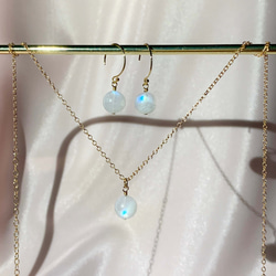 月光項鍊耳環套組 (14K包金) / Moon Necklace & Earring Set (14KGF) 第2張的照片