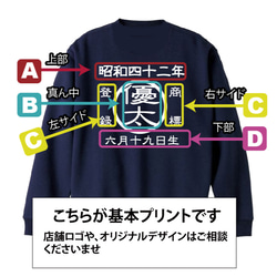 商店風　和柄スウェット　トレーナー 還暦Ｔシャツ　長袖 クリスマスプレゼント　男性　お父さん　開店祝い　親子ペアルック 2枚目の画像