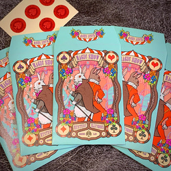 ポチ袋『兎のマジックショー』5点セット（封シール付き） ぽち袋