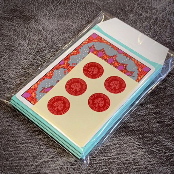 ポチ袋『兎のマジックショー』５点セット（封シール付き） 8枚目の画像